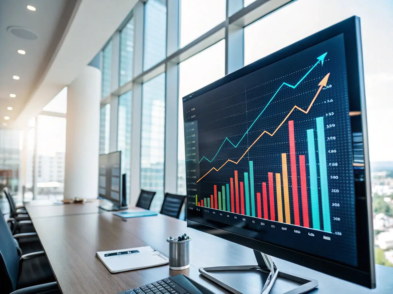 A graph showing upward trends in business growth, representing the impact of strategic financial advisory services.