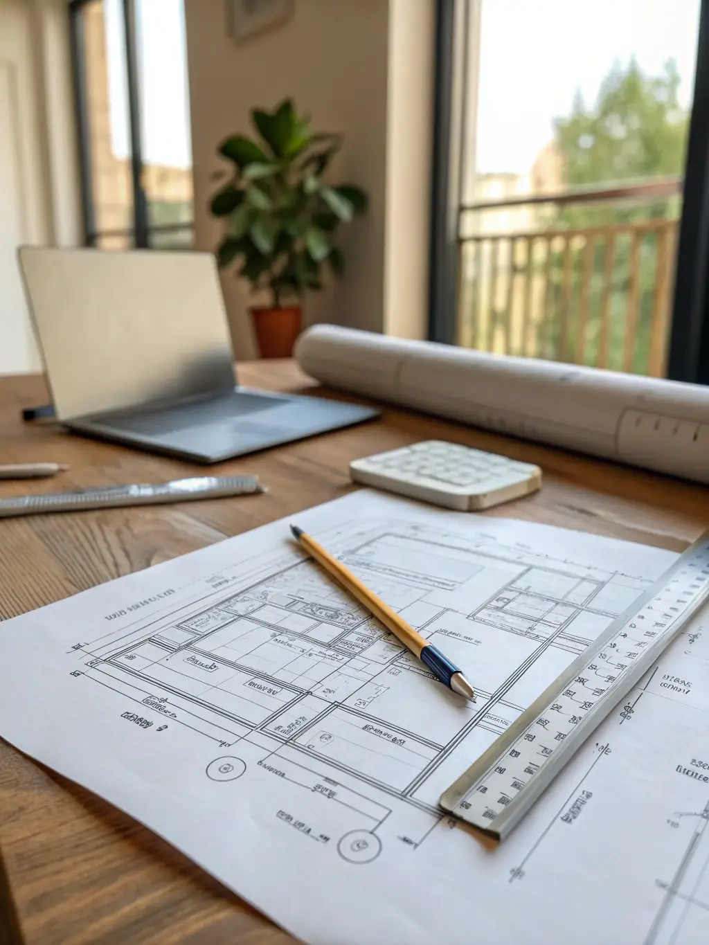 A blueprint of a complex building project, representing expertise in facility construction and strategic planning.
